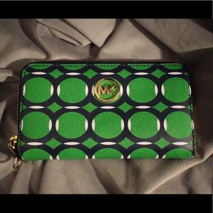 Michael Kors Green and Blue Wallet